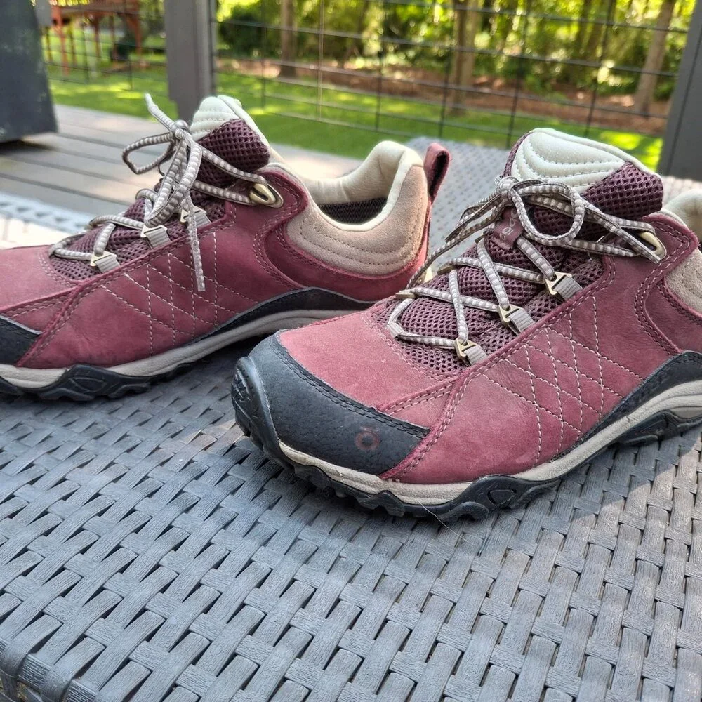 Oboz sapphire low B-Dry waterproof trail walking hiking shoes leather womens US - Picture 3 of 11